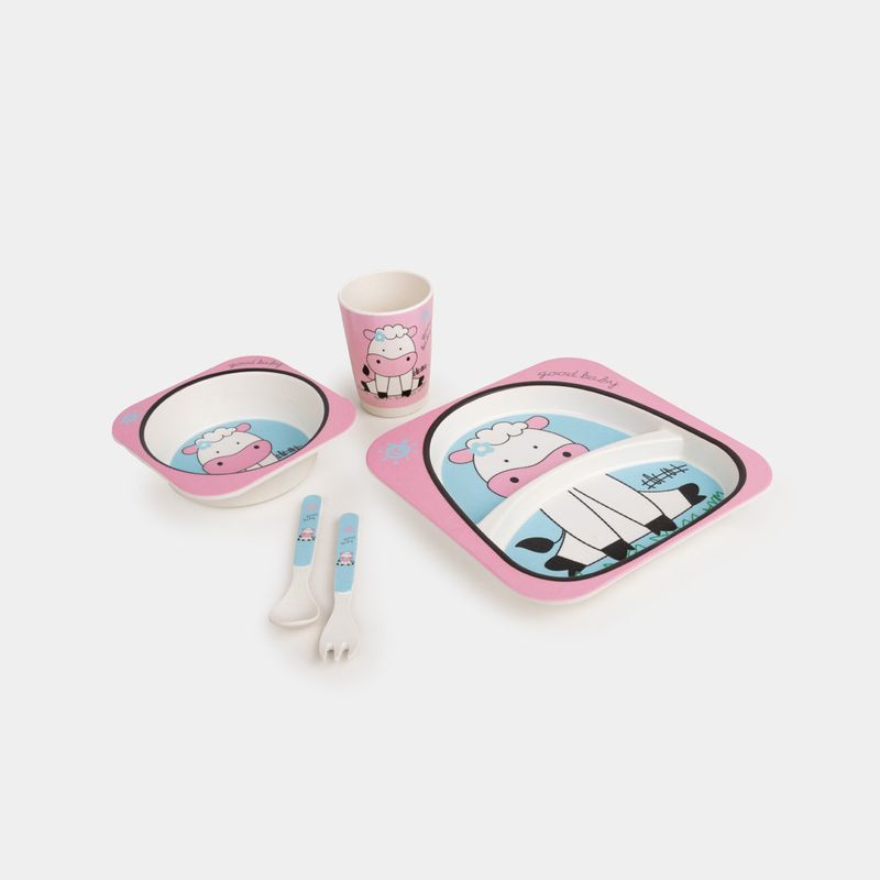 set-de-vajilla-infantil-diseno-vaca-x-5-piezas-7701016847377