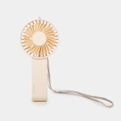Ventilador de mesa de 18.5 cm y 3 velocidades con base plegable, beige