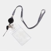 Escarapela vertical con yoyo retráctil + cinta de cuadros