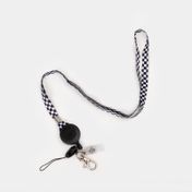 Escarapela vertical con yoyo retráctil + cinta de cuadros