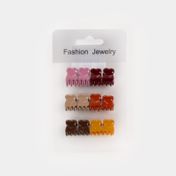 Pinzas para cabello corazón x 12 unidades multicolor