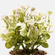 Planta artificial de 17.1 cm flor lila con hojas verdes