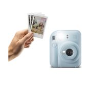 Kit cámara Instax Fujifilm Mini 12 azul + estuche transparente