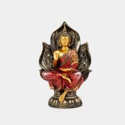 Figura de 24.7 x 15.5 cm Buda con flor de loto