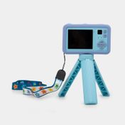 Cámara infantil con forro de silicona y trípode, azul
