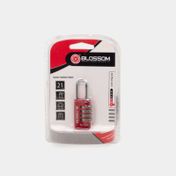 Candado de 21 mm rojo con clave 4 diales