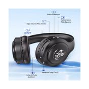 Audífonos tipo diadema con Bluetooth AUT202, negros