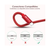 Cable USB a USB-C trenzado de 1 metro, rojo