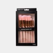 Set de brochas para maquillaje x7 piezas rosadas