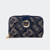 Billetera Henney Bear con broche azul