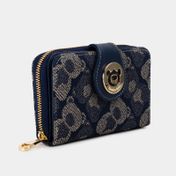 Billetera Henney Bear con broche azul