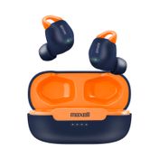 Audífonos con Bluetooth Maxell EB-BTMXDUO, azul con naranja