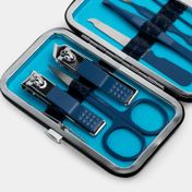 Set de manicure x7 piezas con estuche azul