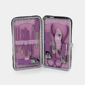 Set de manicure x12 piezas con estuche rosado