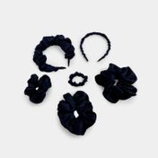 Set de bandas para cabello x6 piezas azul oscuro