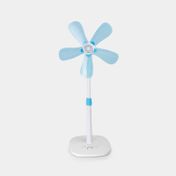 Ventilador de 18" de 50-105 cm con 5 aspas, blanco con azul