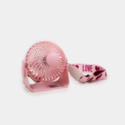Ventilador de mesa de 5.5", 15 cm y 3 velocidades con soporte rosado