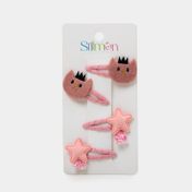 Set de hebillas x4 unidades gatos y estrellas