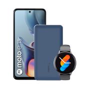 Combo Conéctate de celular Motorola E15, RAM 2 GB, 64 GB, azul + batería Belkin de 10.000 mAh + Smartwatch Havit