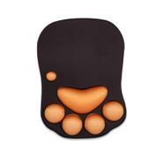 Pad mouse de 27 x 20 cm huella de gato, negro