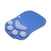 Pad mouse de 27 x 20 cm huella de gato, azul