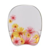 Pad mouse de 22.5 x 19.5 cm flores, transparente