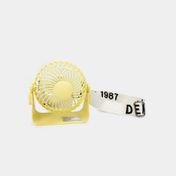 Ventilador de mesa de 5.5" 15 cm y 3 velocidades con soporte amarillo