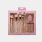 Set de brochas para maquillaje x7 piezas rosadas