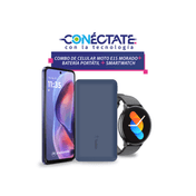 Combo de celular Motorola E15, RAM 2 GB, 64 GB, morado + batería Belkin de 10.000 mAh + Smartwatch Havit