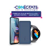 Combo de celular Motorola E15, RAM 2 GB, 64 GB, azul + batería Belkin de 10.000 mAh + Smartwatch Havit