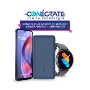Combo de celular Motorola E15, RAM 2 GB, 64 GB, morado + batería Belkin de 10.000 mAh + Smartwatch Havit