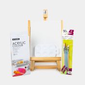 Kit de arte con caballete de 32 cm + Set de acrílicos