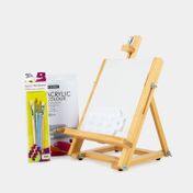 Kit de arte con caballete de 32 cm + Set de acrílicos