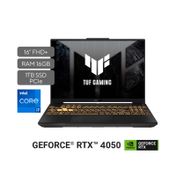 Portátil Asus TUF F16 gaming de 16", Intel Core i7-13620H, RAM 16 GB, 1 TB SSD, W 11
