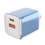 Cargador de pared USB y USB-C de 20 W + cable USB-C, azul