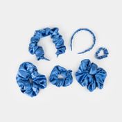 Set de accesorio para cabello x6 piezas, azul claro