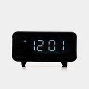 Reloj despertador con luz y cargador inalámbrico de 10 W, negro
