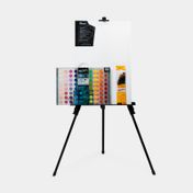 Kit de arte con caballete metalico + Set de acrilicos colores vividos