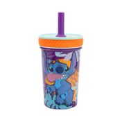 Vaso de 370ml antivuelco con pitillo Stitch aloha