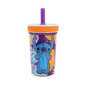 Vaso de 370ml antivuelco con pitillo Stitch aloha