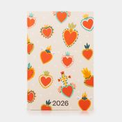 Agenda diaria práctica corazones 2026