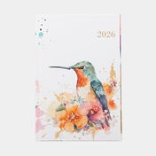 Agenda diaria Premium colibrí 2026