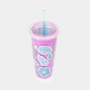 Vaso de 685ml con pitillo Stitch