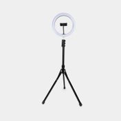 Aro de luz led de 12" RGB con soporte para celular y trípode retráctil