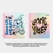 Cuaderno 85 rayas argollado de 96 hojas Girl PWR iridiscente (surtido)