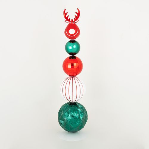 Adorno de 48.5 cm bolas con cara de reno