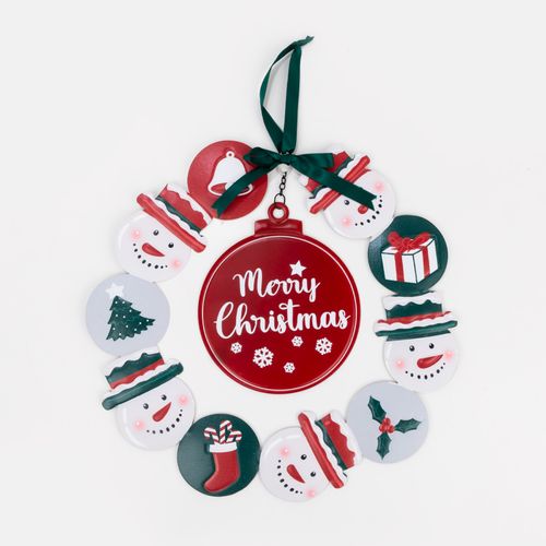 Adorno colgante de 38.5 cm corona, Merry Christmas
