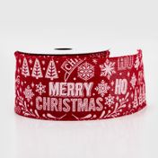 Cinta poliéster de 6.5 cm x 9 m Merry Christmas