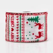 Cinta poliéster de 6.5 cm x 9 m navideño