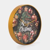 Reloj navideño de 30 cm árbol con esferas navideñas